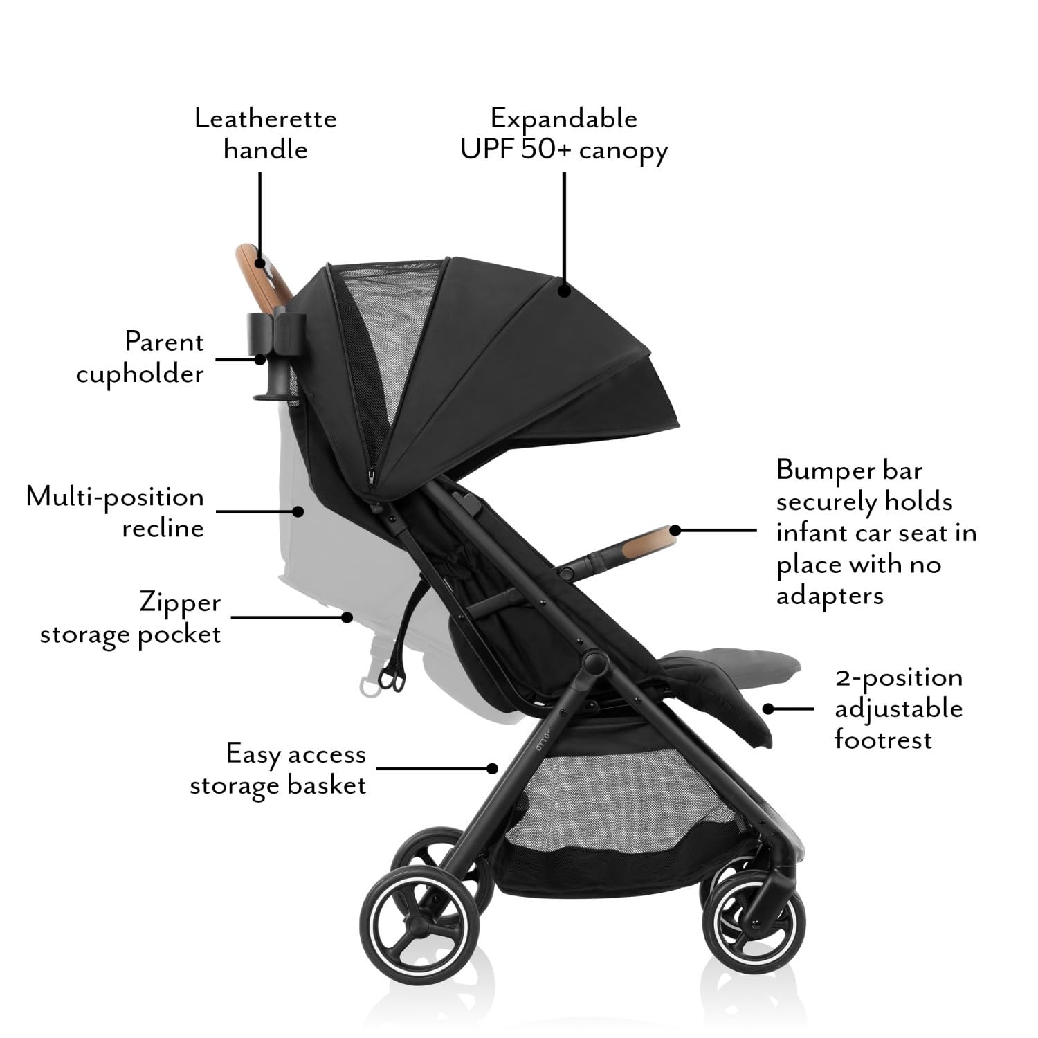 image:imageEvenflo Otto Travel System wLiteMax Infant Cat SeatChia Black