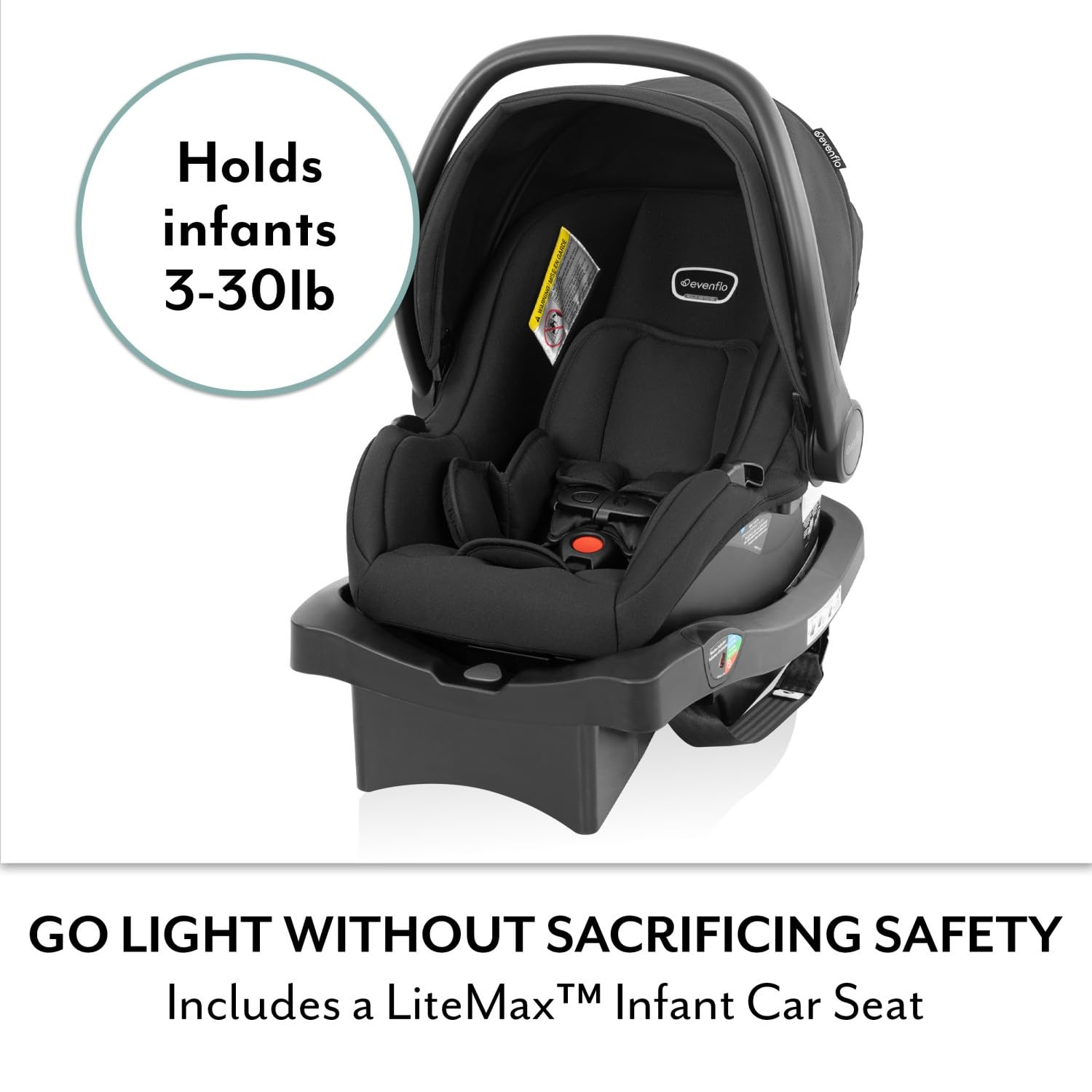 image:imageEvenflo Otto Travel System wLiteMax Infant Cat SeatChia Black