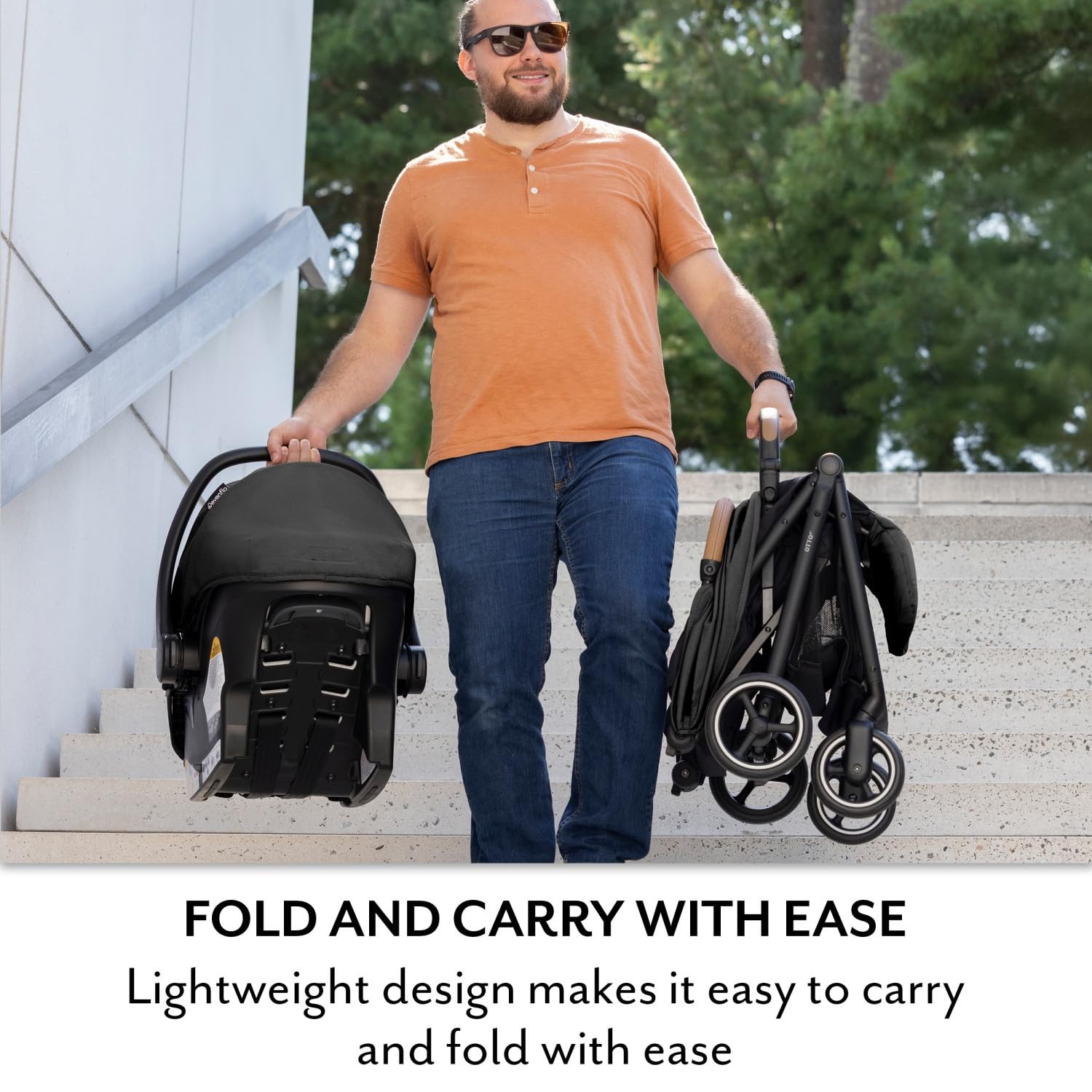 image:imageEvenflo Otto Travel System wLiteMax Infant Cat SeatChia Black