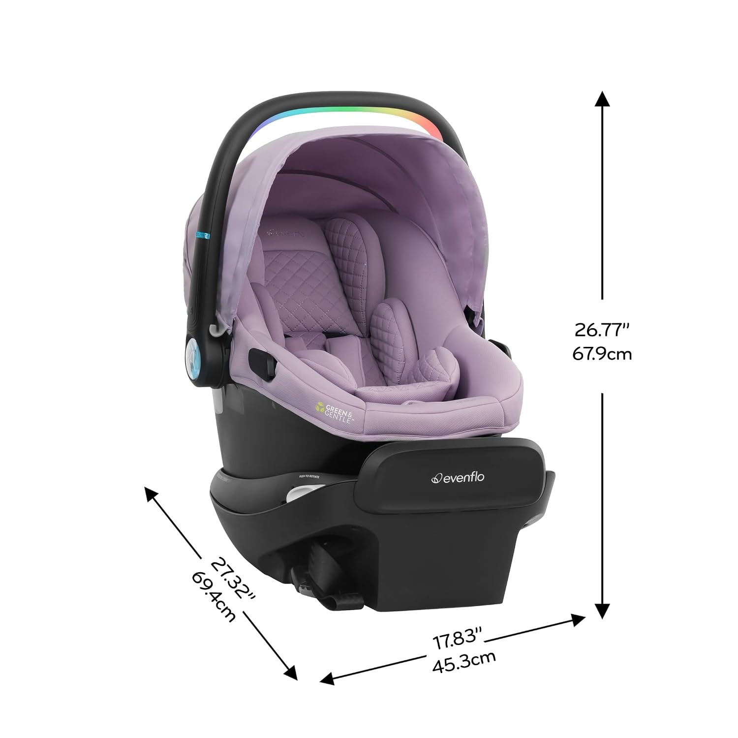 image:imageEvenflo Shyft Intuiti Travel System w Revolve180 LiteMax NXT Rotating Car SeatAgate Purple