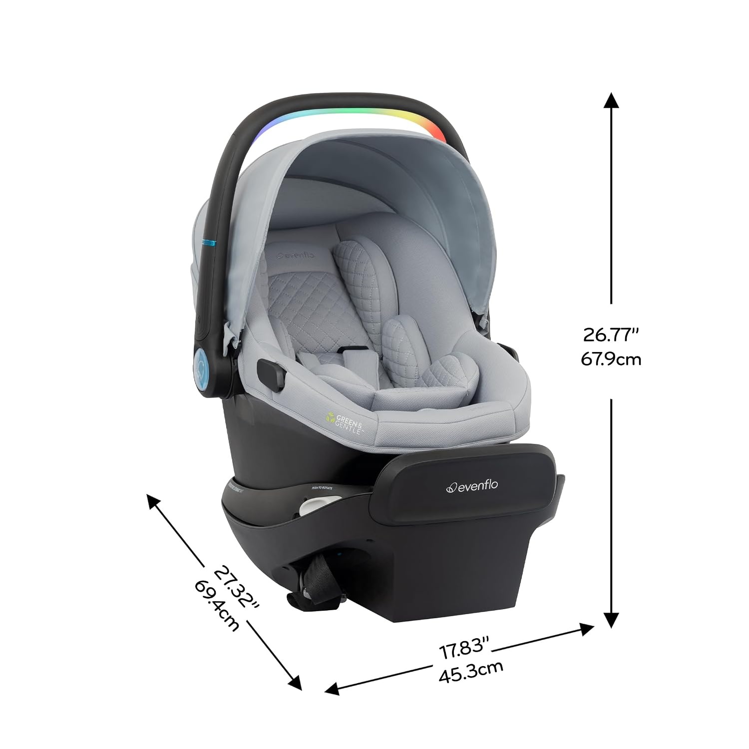 image:imageEvenflo Shyft Intuiti Travel System w Revolve180 LiteMax NXT Rotating Car SeatQuartz
