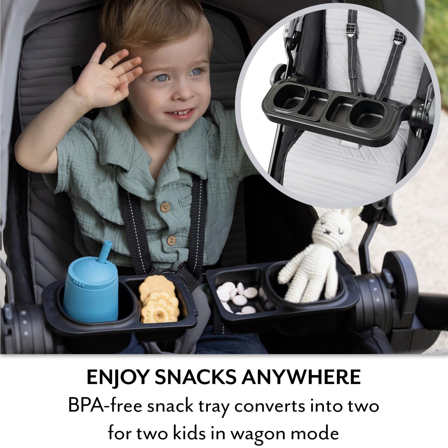 image:imageEvenflo Transformer Stroller to Wagon Travel System wLiteMax NXT Car SeatFog Gray