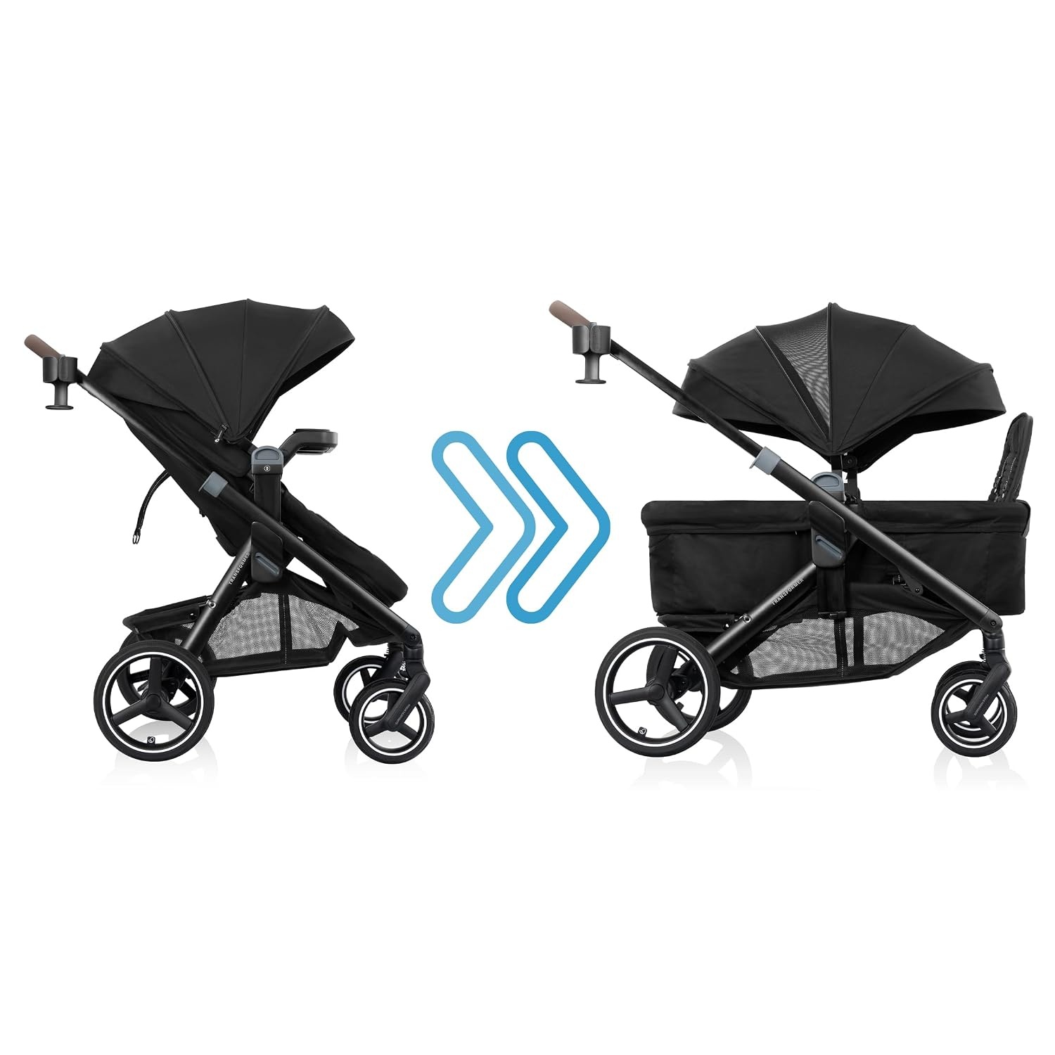 image:imageEvenflo Transformer Stroller to Wagon Travel System wLiteMax NXT Car SeatPitch Black
