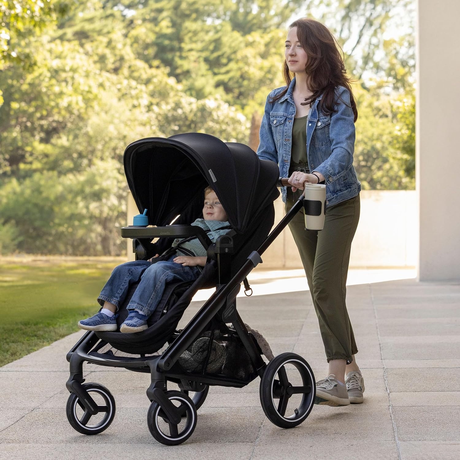 image:imageEvenflo Transformer Stroller to Wagon Travel System wLiteMax NXT Car SeatPitch Black