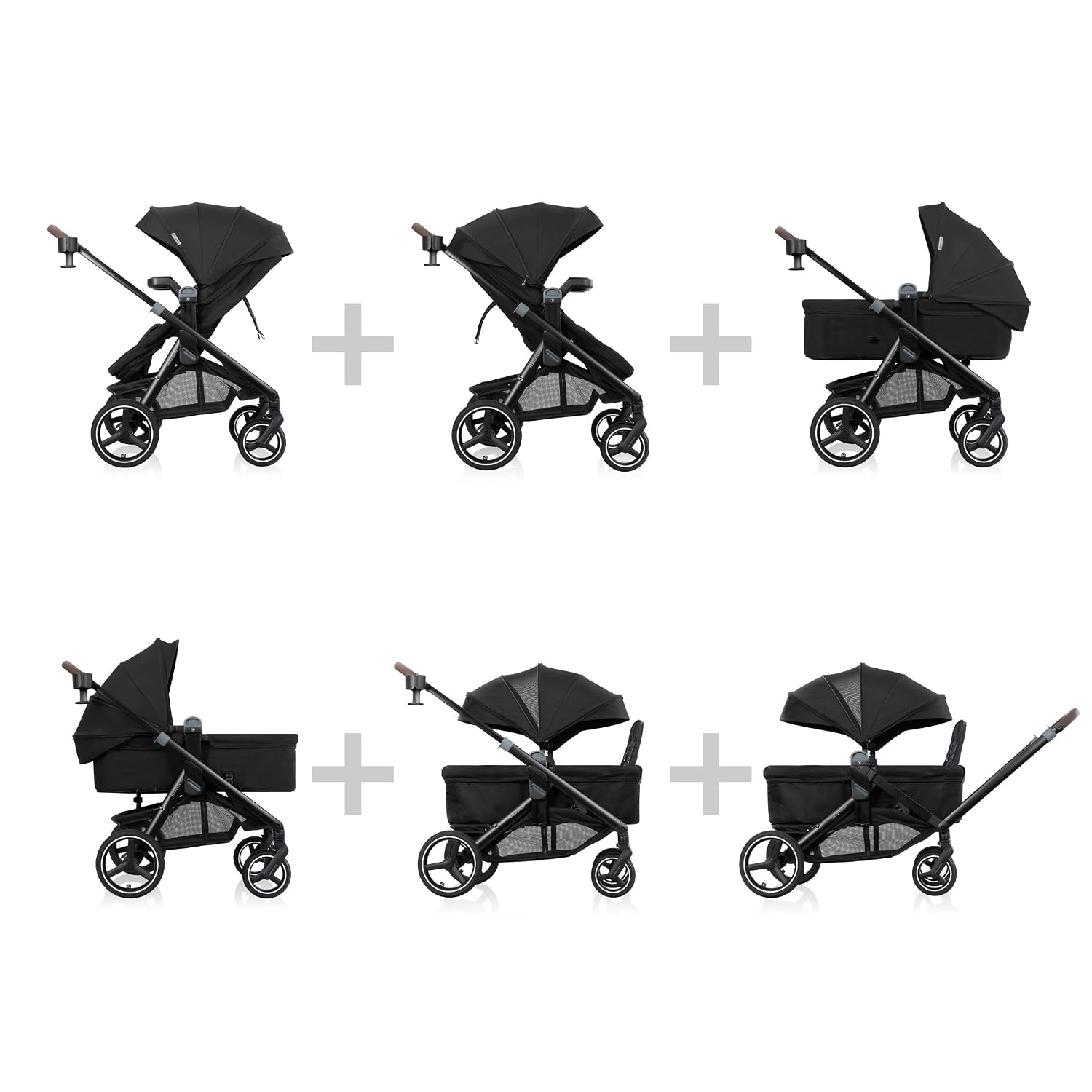 image:imageEvenflo Transformer Stroller to Wagon Travel System wLiteMax NXT Car SeatPitch Black