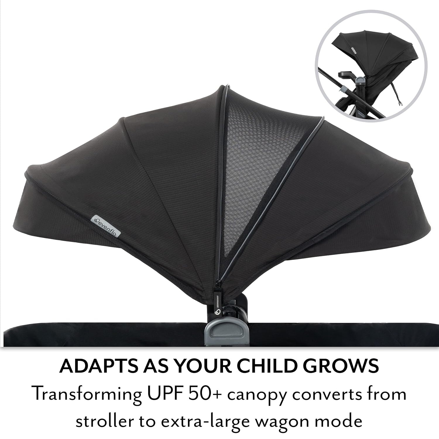 image:imageEvenflo Transformer Stroller to Wagon Travel System wLiteMax NXT Car SeatPitch Black