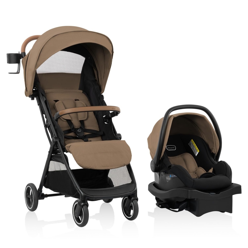 image:imageEvenflo Otto Travel System wLiteMax Infant Cat SeatCaramel Tan