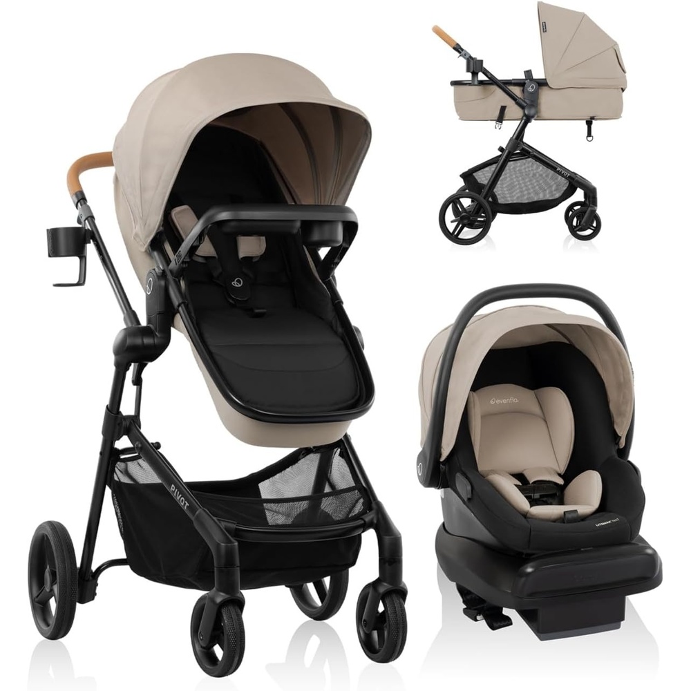 image:imageEvenflo Pivot NXT Travel System with LiteMax NXT Preemie and Infant Car SeatLatte Tan
