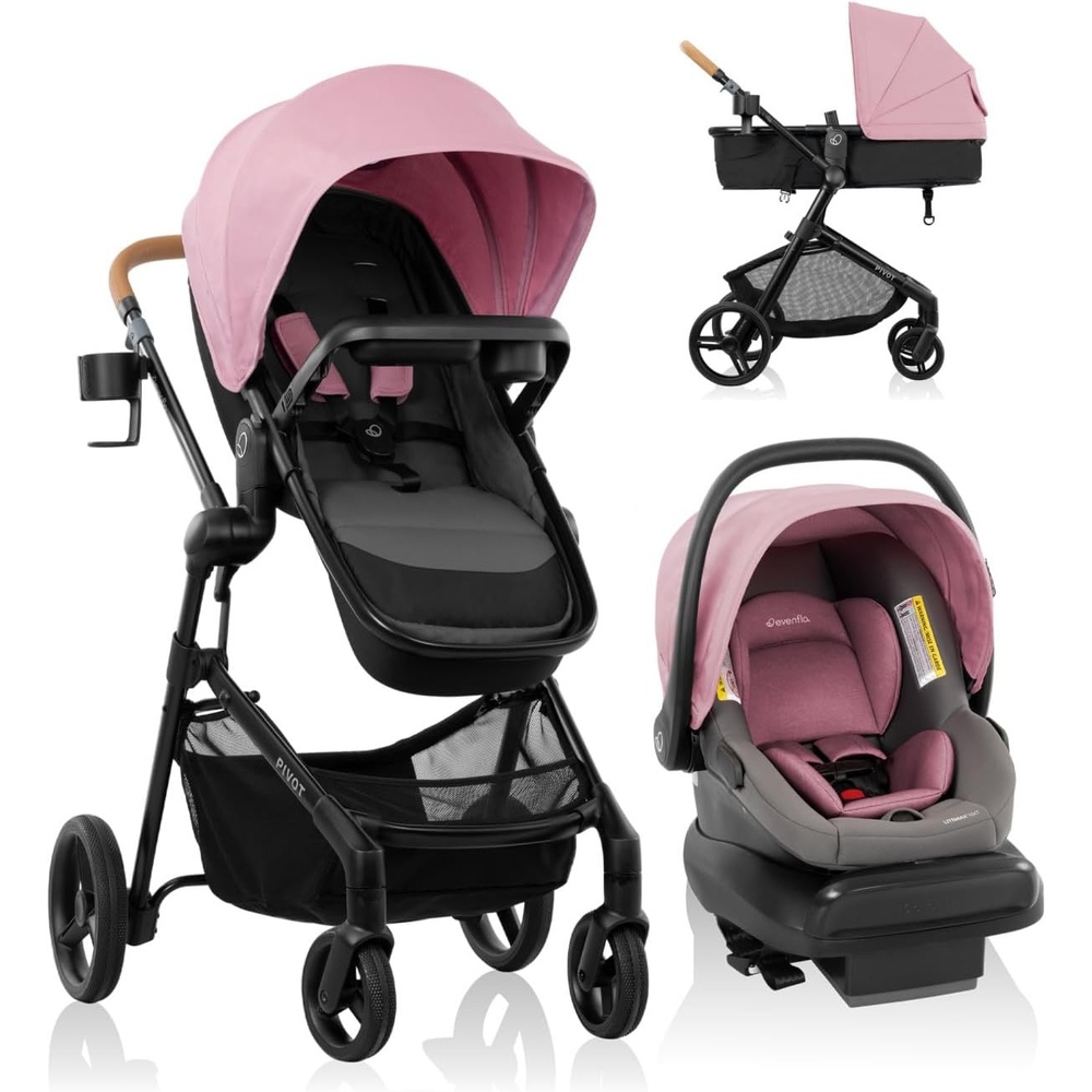 image:imageEvenflo Pivot NXT Travel System with LiteMax NXT Preemie and Infant Car SeatLilas Pink