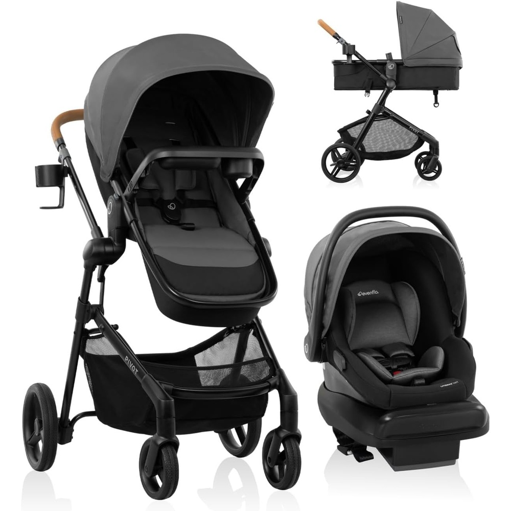 image:imageEvenflo Pivot NXT Travel System with LiteMax NXT Preemie and Infant Car SeatSilverado Gray
