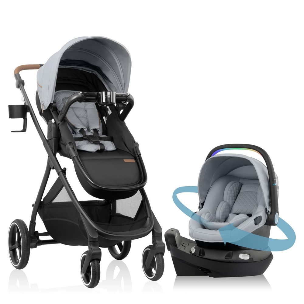 image:imageEvenflo Shyft Intuiti Travel System w Revolve180 LiteMax NXT Rotating Car SeatQuartz