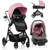 image:imageEvenflo Pivot NXT Travel System with LiteMax NXT Preemie and Infant Car SeatLilas Pink