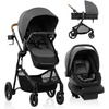 Evenflo Pivot NXT Travel System with LiteMax NXT Preemie and Infant Car Seat(Silverado Gray)