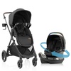Evenflo Shyft Intuiti+ Travel System w/ Revolve180 LiteMax NXT Rotating Car Seat(Jasper Black)