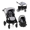 Evenflo Transformer Stroller to Wagon Travel System w/LiteMax NXT Car Seat(Fog Gray)