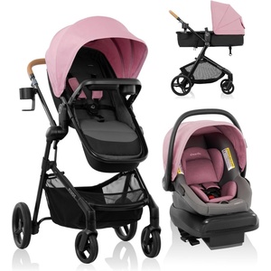 Evenflo Pivot NXT Travel System with LiteMax NXT Preemie and Infant Car Seat(Lilas Pink)