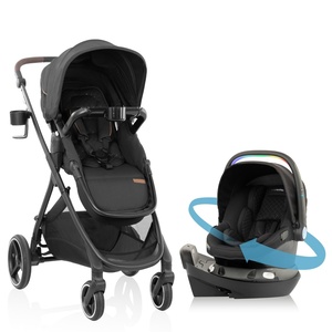 Evenflo Shyft Intuiti+ Travel System w/ Revolve180 LiteMax NXT Rotating Car Seat(Jasper Black)